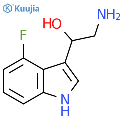 2-amino-1-(4-fluoro-1H-indol-3-yl)ethan-1-ol structure
