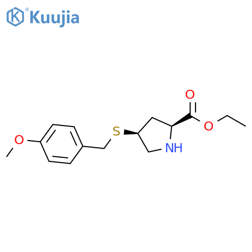 L-Proline, 4-[[(4-methoxyphenyl)methyl]thio]-, ethyl ester, cis- (9CI) structure
