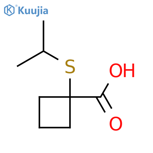 1-(Propan-2-ylsulfanyl)cyclobutane-1-carboxylic acid structure