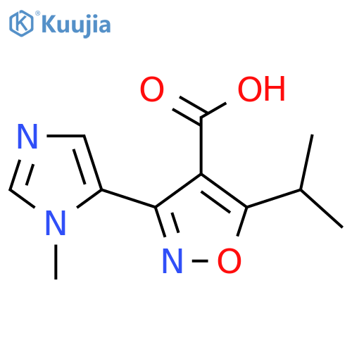 3-(1-methyl-1H-imidazol-5-yl)-5-(propan-2-yl)-1,2-oxazole-4-carboxylic acid structure