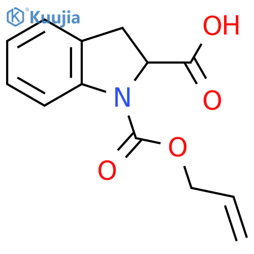 1-(prop-2-en-1-yloxy)carbonyl-2,3-dihydro-1H-indole-2-carboxylic acid structure