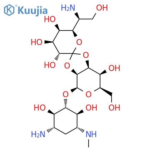 D-Streptamine,O-6-amino-6-deoxy-L-glycero-D-galacto-heptopyranosylidene-(1®2-3)-O-b-D-talopyranosyl-(1®5)-2-deoxy-N1-methyl- structure