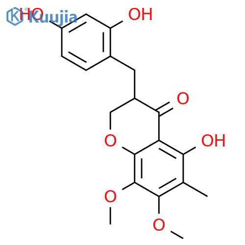 3-(2,4-Dihydroxybenzyl)-5-hydroxy -7,8-dimethoxy-6-methylchroman-4-one structure