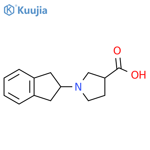 1-(2,3-dihydro-1H-inden-2-yl)pyrrolidine-3-carboxylic acid structure