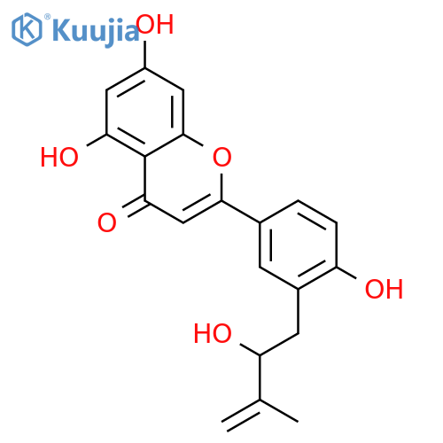 4',5,7-Trihydroxy-3'-(2-hydroxy-3-methyl-3-butenyl)flavone structure