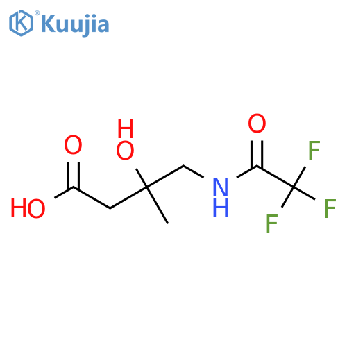 3-Hydroxy-3-methyl-4-(trifluoroacetamido)butanoic acid structure