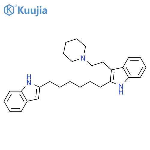 1H-Indole, 2-[6-(1H-indol-2-yl)hexyl]-3-[2-(1-piperidinyl)ethyl]- structure