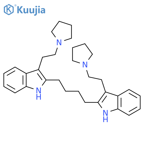 1H-Indole, 2,2'-(1,4-butanediyl)bis[3-[2-(1-pyrrolidinyl)ethyl]- structure