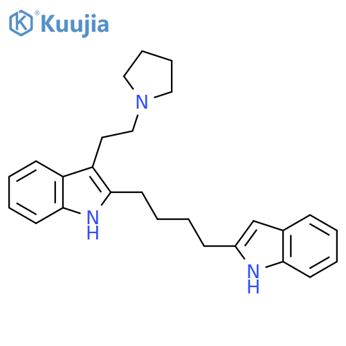 1H-Indole, 2-[4-(1H-indol-2-yl)butyl]-3-[2-(1-pyrrolidinyl)ethyl]- structure