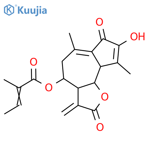 3,8-Dihydroxy-2-oxo-1(10),3,11(13)-guaiatrien-12,6-olide; (5α,6α,8β)-form, 8-Tigloyl structure