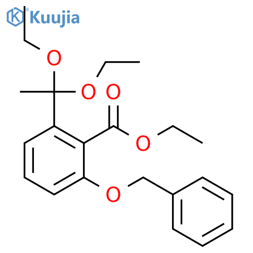 Benzoic acid, 2-(1,1-diethoxyethyl)-6-(phenylmethoxy)-, ethyl ester structure