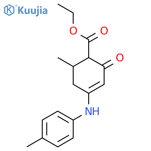 3-Cyclohexene-1-carboxylicacid, 6-methyl-4-[(4-methylphenyl)amino]-2-oxo-, ethyl ester structure
