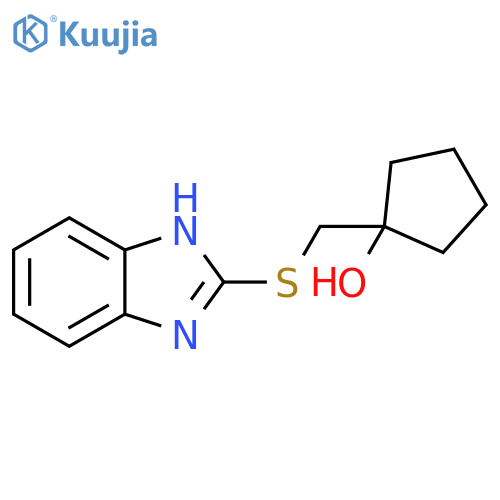 1-[(1H-1,3-benzodiazol-2-ylsulfanyl)methyl]cyclopentan-1-ol structure