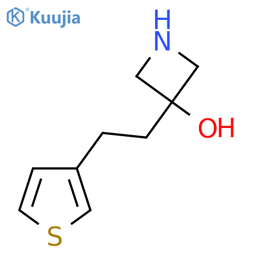 3-2-(thiophen-3-yl)ethylazetidin-3-ol structure