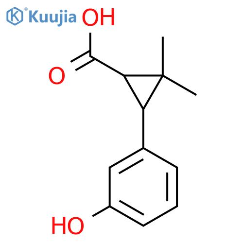 3-(3-hydroxyphenyl)-2,2-dimethylcyclopropane-1-carboxylic acid structure