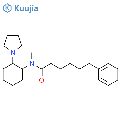 Benzenehexanamide, N-methyl-N-[2-(1-pyrrolidinyl)cyclohexyl]- structure