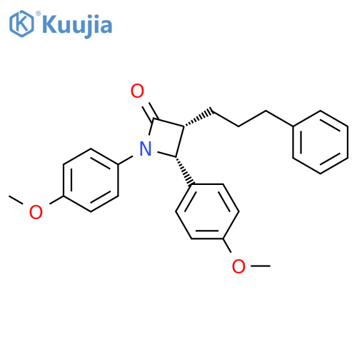 2-Azetidinone, 1,4-bis(4-methoxyphenyl)-3-(3-phenylpropyl)-, (3R,4R)- structure
