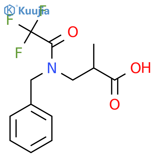 3-(N-benzyl-2,2,2-trifluoroacetamido)-2-methylpropanoic acid structure