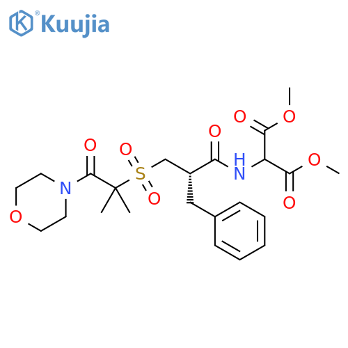 Propanedioic acid, [[2-[[[1,1-dimethyl-2-(4-morpholinyl)-2-oxoethyl]sulfonyl]methyl]-1-oxo-3-phenylpropyl]amino]-, dimethyl ester, (S)- (9CI) structure