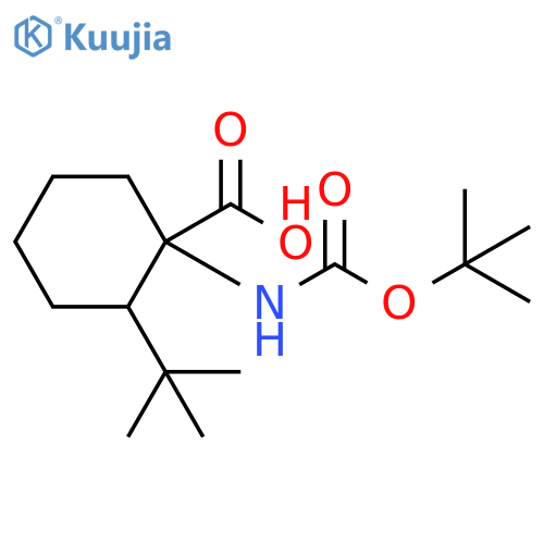 1-{(tert-butoxy)carbonylamino}-2-tert-butylcyclohexane-1-carboxylic acid structure