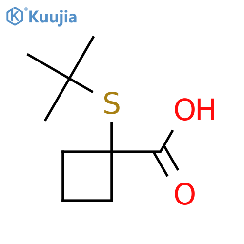 1-(tert-Butylsulfanyl)cyclobutane-1-carboxylic acid structure