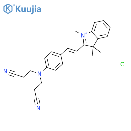 3H-Indolium,2-[2-[4-[bis(2-cyanoethyl)amino]phenyl]ethenyl]-1,3,3-trimethyl-, chloride(1:1) structure