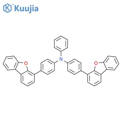 Benzenamine, 4-(4-dibenzofuranyl)-N-[4-(4-dibenzofuranyl)phenyl]-N-phenyl- structure