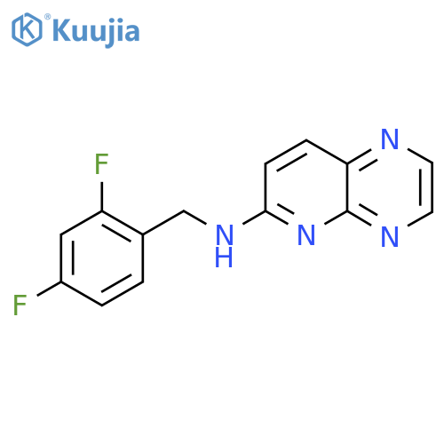 N-[(2,4-Difluorophenyl)methyl]pyrido[2,3-b]pyrazin-6-amine structure