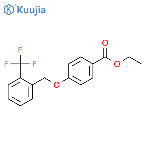 Benzoic acid, 4-[[2-(trifluoromethyl)phenyl]methoxy]-, ethyl ester structure