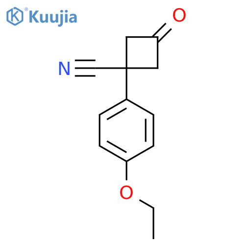 1-(4-ethoxyphenyl)-3-oxocyclobutane-1-carbonitrile structure