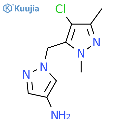 1-(4-chloro-1,3-dimethyl-1H-pyrazol-5-yl)methyl-1H-pyrazol-4-amine structure