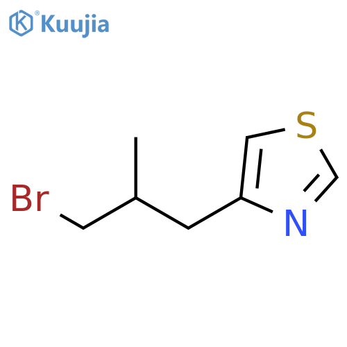 Thiazole, 4-(3-bromo-2-methylpropyl)- structure