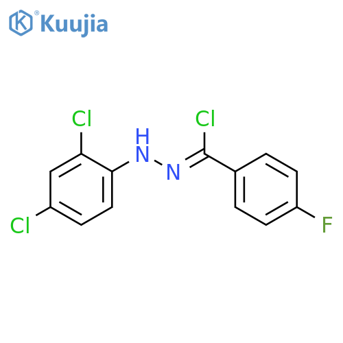 Benzenecarbohydrazonoyl chloride, N-(2,4-dichlorophenyl)-4-fluoro- structure