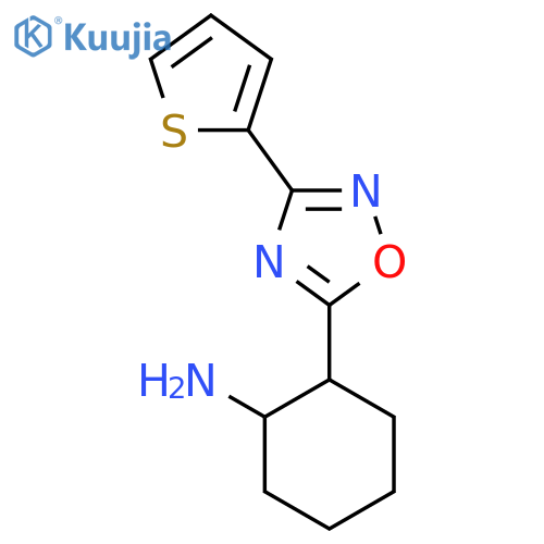 2-(3-(Thiophen-2-yl)-1,2,4-oxadiazol-5-yl)cyclohexan-1-amine structure