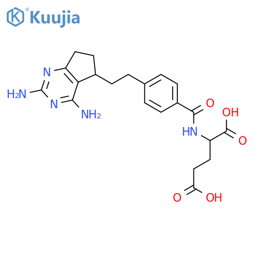 L-Glutamic acid,N-[4-[2-(2,4-diamino-6,7-dihydro-5H-cyclopentapyrimidin-5-yl)ethyl]benzoyl]- structure