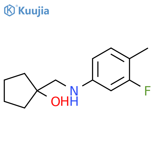 1-{[(3-fluoro-4-methylphenyl)amino]methyl}cyclopentan-1-ol structure