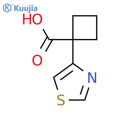 1-(1,3-thiazol-4-yl)cyclobutane-1-carboxylic acid structure