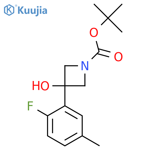 Tert-butyl 3-(2-fluoro-5-methylphenyl)-3-hydroxyazetidine-1-carboxylate structure