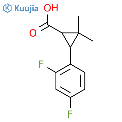 3-(2,4-difluorophenyl)-2,2-dimethylcyclopropane-1-carboxylic acid structure