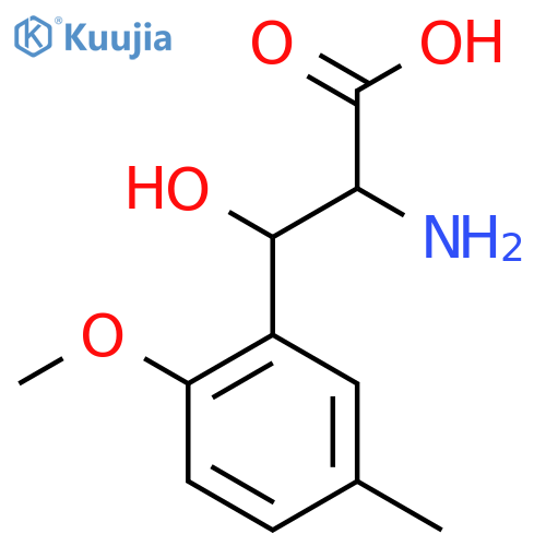 2-amino-3-hydroxy-3-(2-methoxy-5-methylphenyl)propanoic acid structure