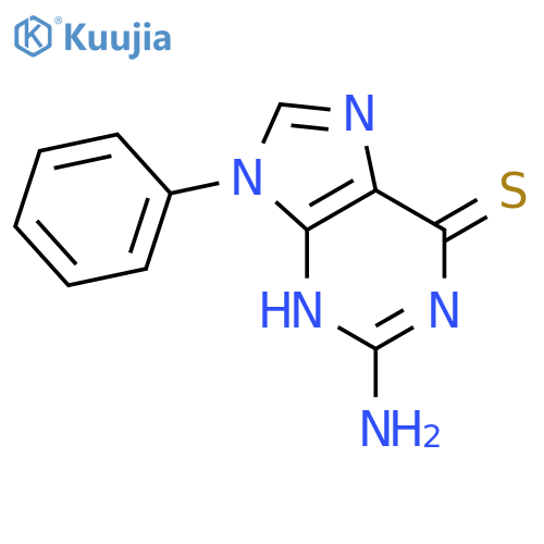 6H-Purine-6-thione,2-amino-1,9-dihydro-9-phenyl- structure