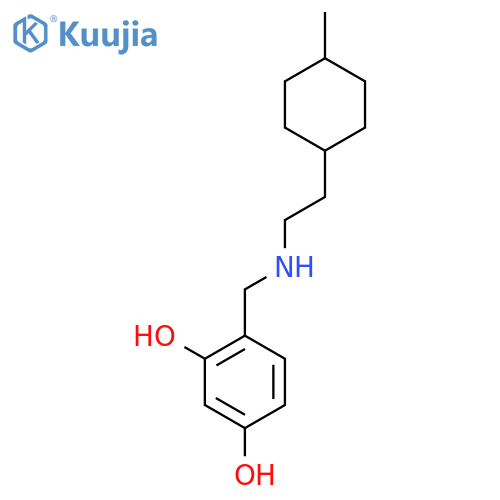 4-({2-(4-methylcyclohexyl)ethylamino}methyl)benzene-1,3-diol structure