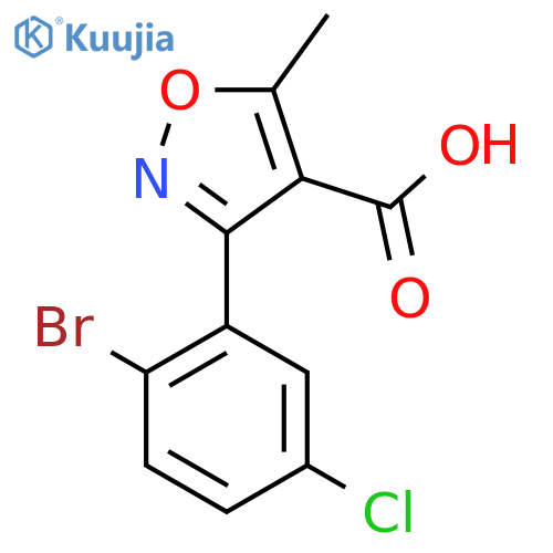 3-(2-Bromo-5-chlorophenyl)-5-methylisoxazole-4-carboxylic acid structure