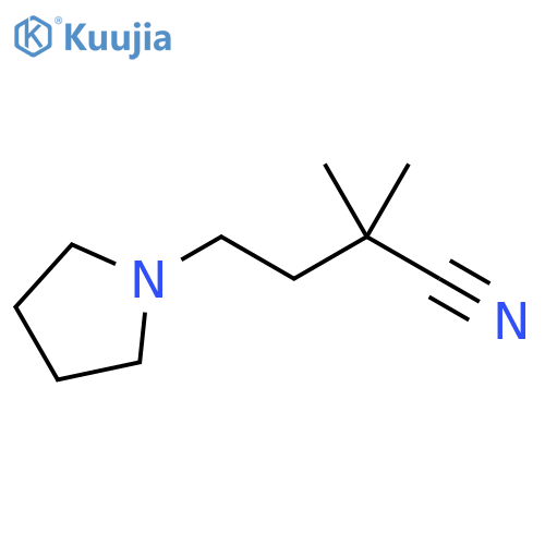 2,2-dimethyl-4-(pyrrolidin-1-yl)butanenitrile structure