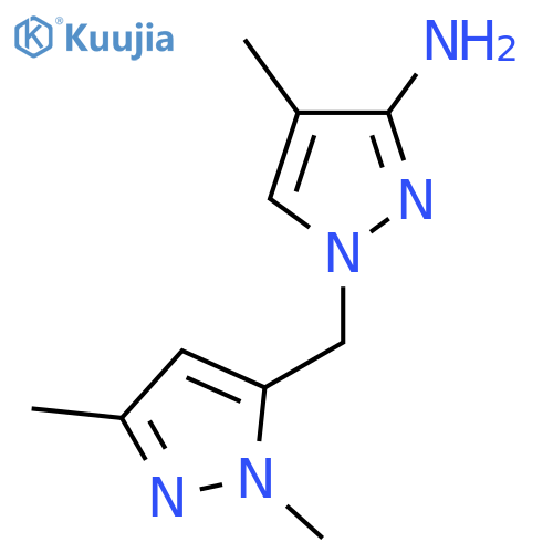 1-(1,3-dimethyl-1H-pyrazol-5-yl)methyl-4-methyl-1H-pyrazol-3-amine structure