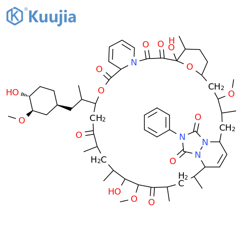 27,31-Epoxy-5,36-etheno-1H,5H-pyrido[2,1-c][1,2,4]triazolo[1,2-q][1,4,17,18]oxatriazacyclohentriacontine-1,3,9,15,19,25,26(2H,6H,10H,19aH)-heptone,7,8,11,14,16,17,20,21,22,23,27,28,29,30,31,32,33,36-octadecahydro-11,27-dihydroxy-17-[(1R)-2-[(1S,3R,4R)-4-hydroxy-3-methoxycyclohexyl]-1-methylethyl]-10,33-dimethoxy-6,8,12,14,28,34-hexamethyl-2-phenyl-,(6S,8R,10R,11R,12E,14R,17S,19aS,27R,28R,31S,33S,34E)- (9CI) structure