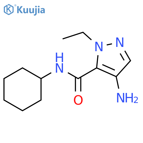 4-amino-N-cyclohexyl-1-ethyl-1H-pyrazole-5-carboxamide structure