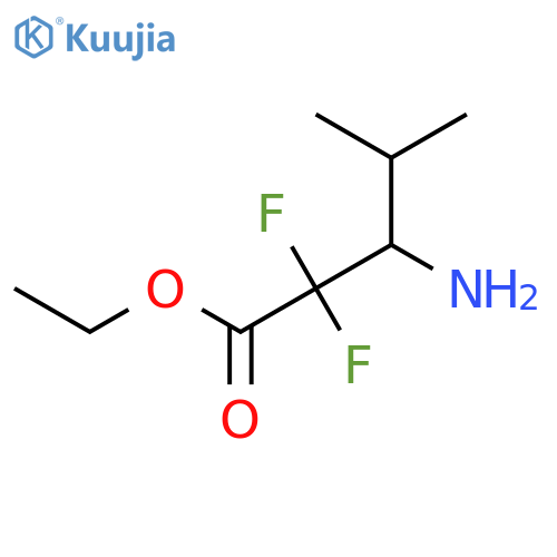 Ethyl 3-amino-2,2-difluoro-4-methylpentanoate structure