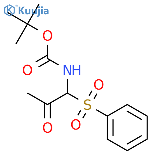 Carbamic acid, N-[2-oxo-1-(phenylsulfonyl)propyl]-, 1,1-dimethylethyl ester structure