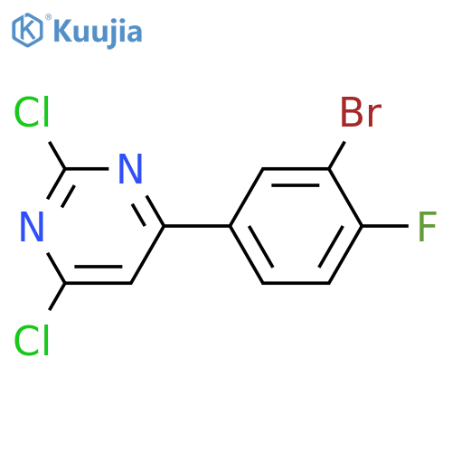 4-(3-bromo-4-fluorophenyl)-2,6-dichloropyrimidine structure